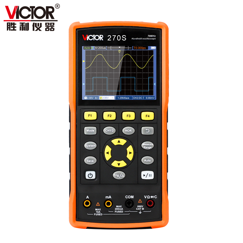 VICTOR 240/240S/270/270S/2102/2102S/2202/2202S雙通道手持式示波表示波器、萬用表、信號源三合一